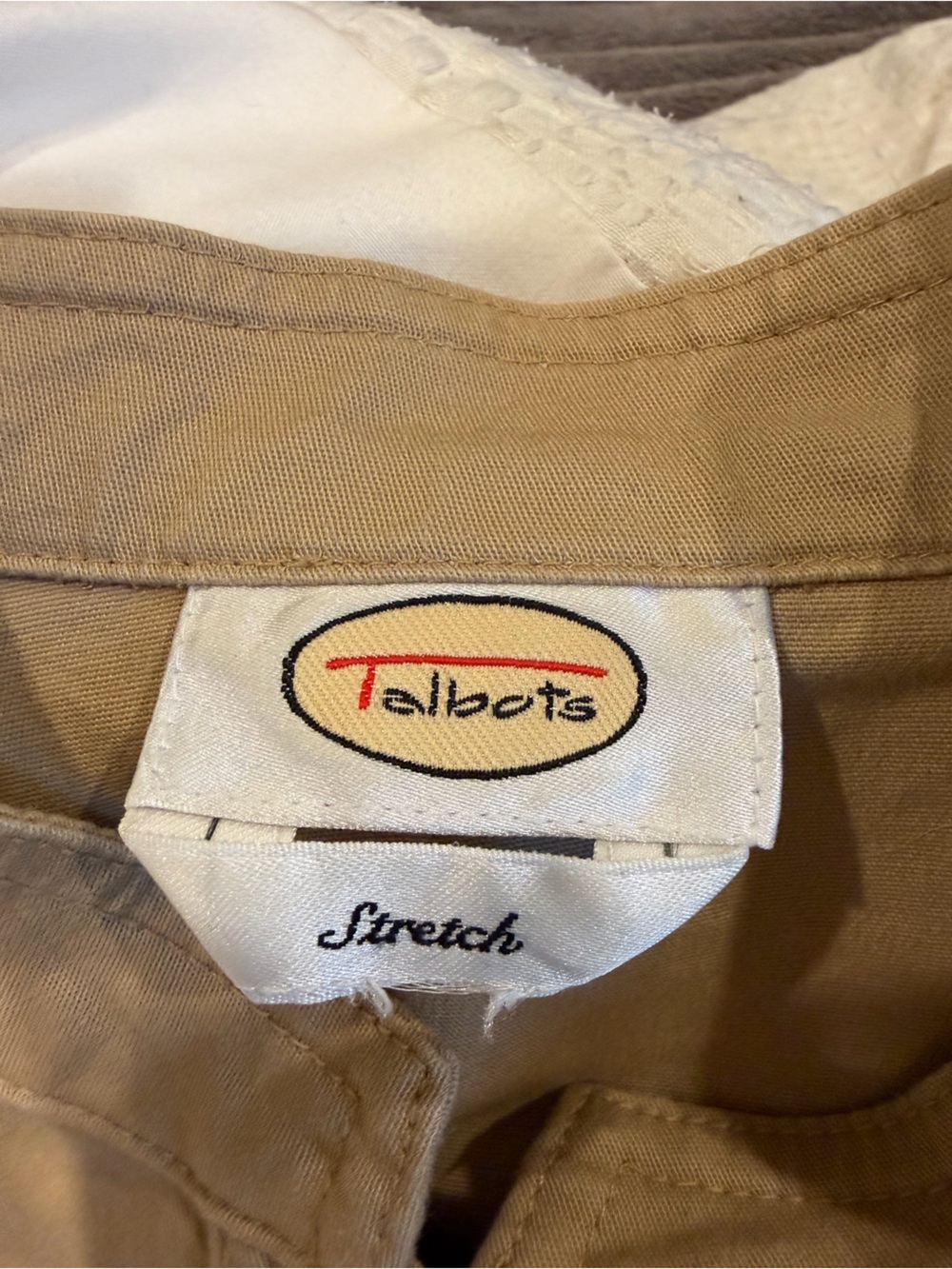 Talbots Beige Button-Front Utility Vest - Picture 7 of 8